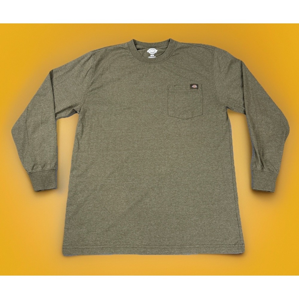 Men's Dickies Long Sleeve Pocket shirt Men's Size M Green Workwear Tee